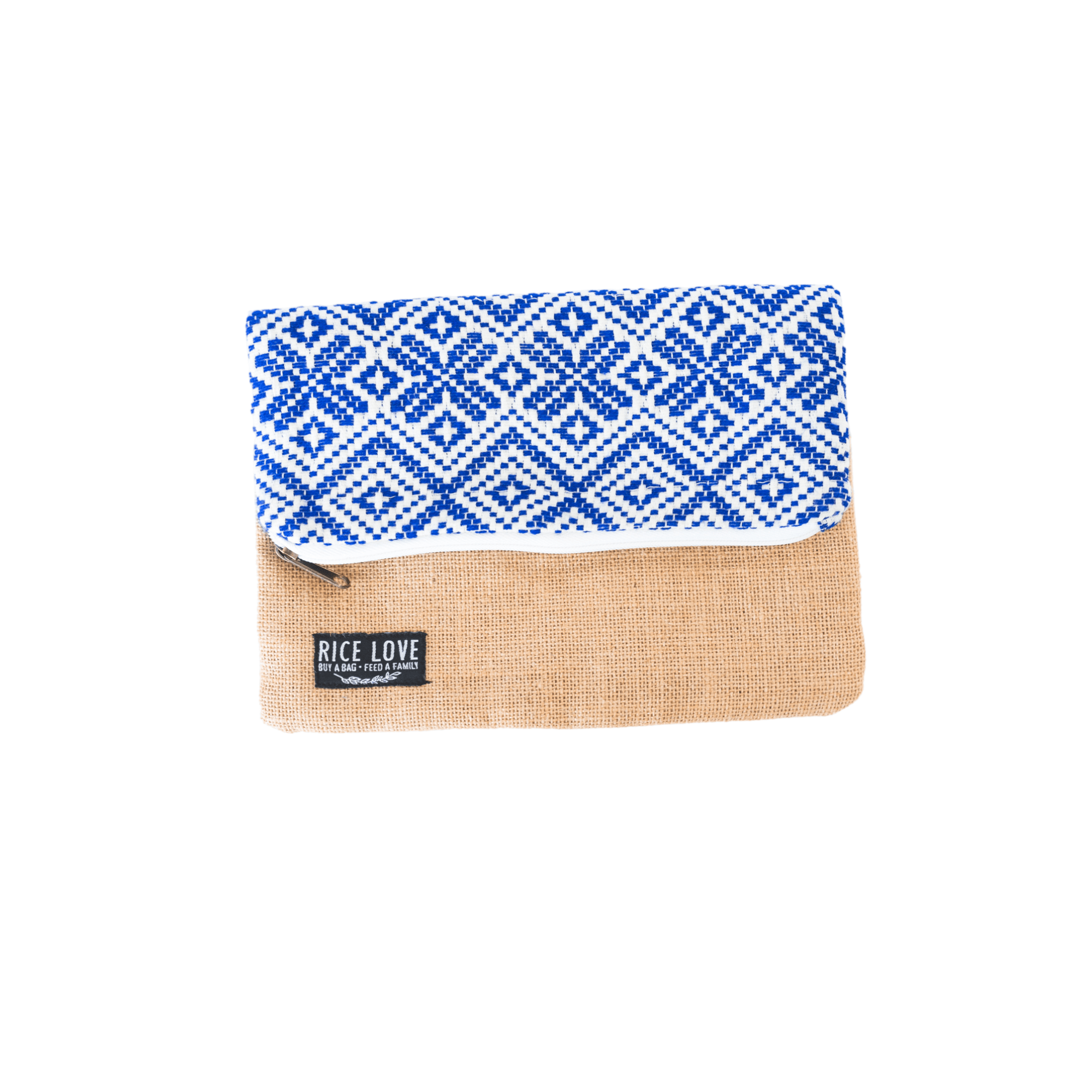 Foldover Clutch Neela Heera handwoven jute bag front view