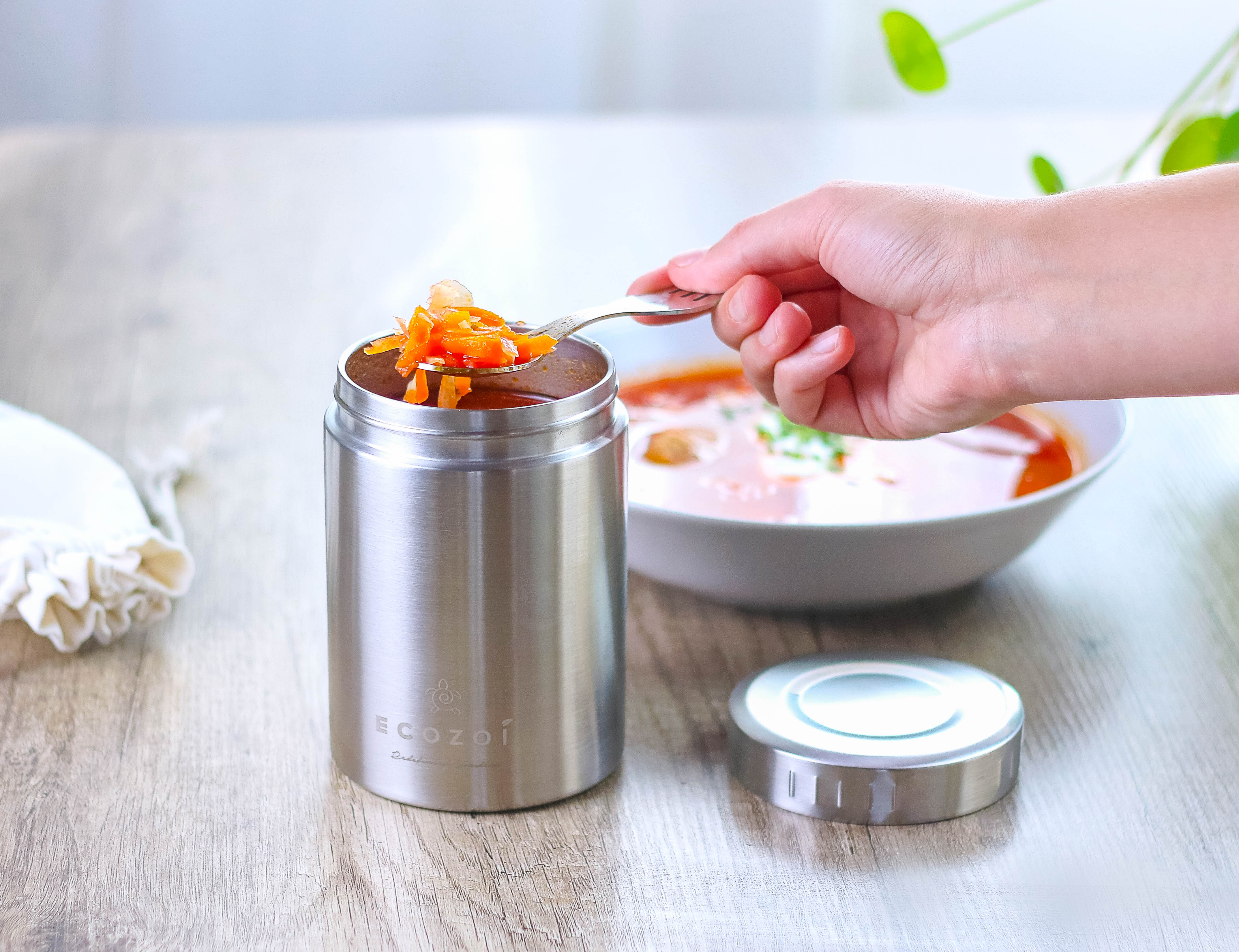 17 oz Eco-Friendly Stainless Steel Insulated Food Jar with Spork & Lunch Bag