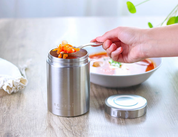 17 oz Eco-Friendly Stainless Steel Insulated Food Jar with Spork & Lunch Bag