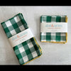 Forest green gingham cloth napkins set of four, 18-inch cotton blend, made in Georgia