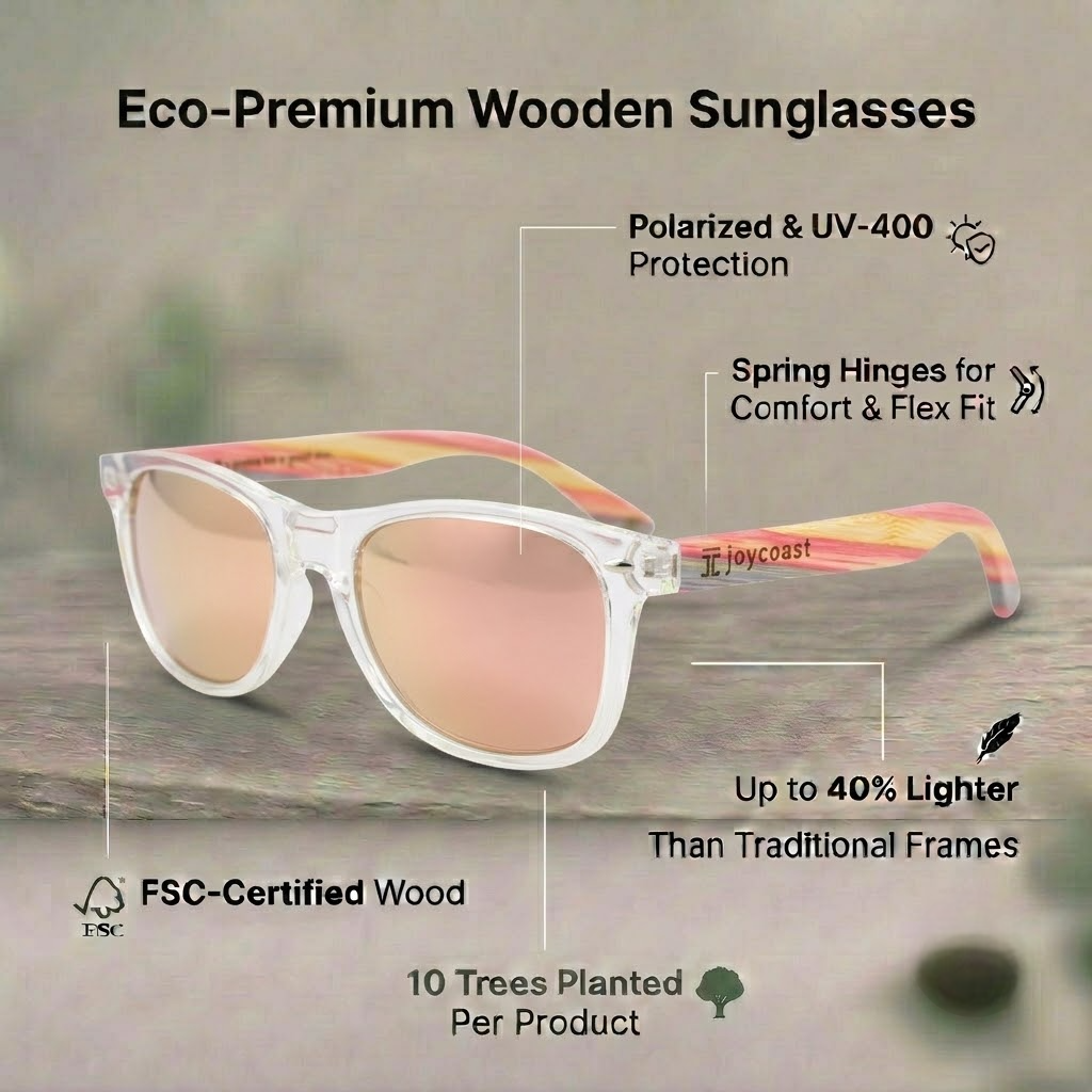 FruitLoops Bamboo Sunglasses – Polarized, UV400, Eco-Friendly