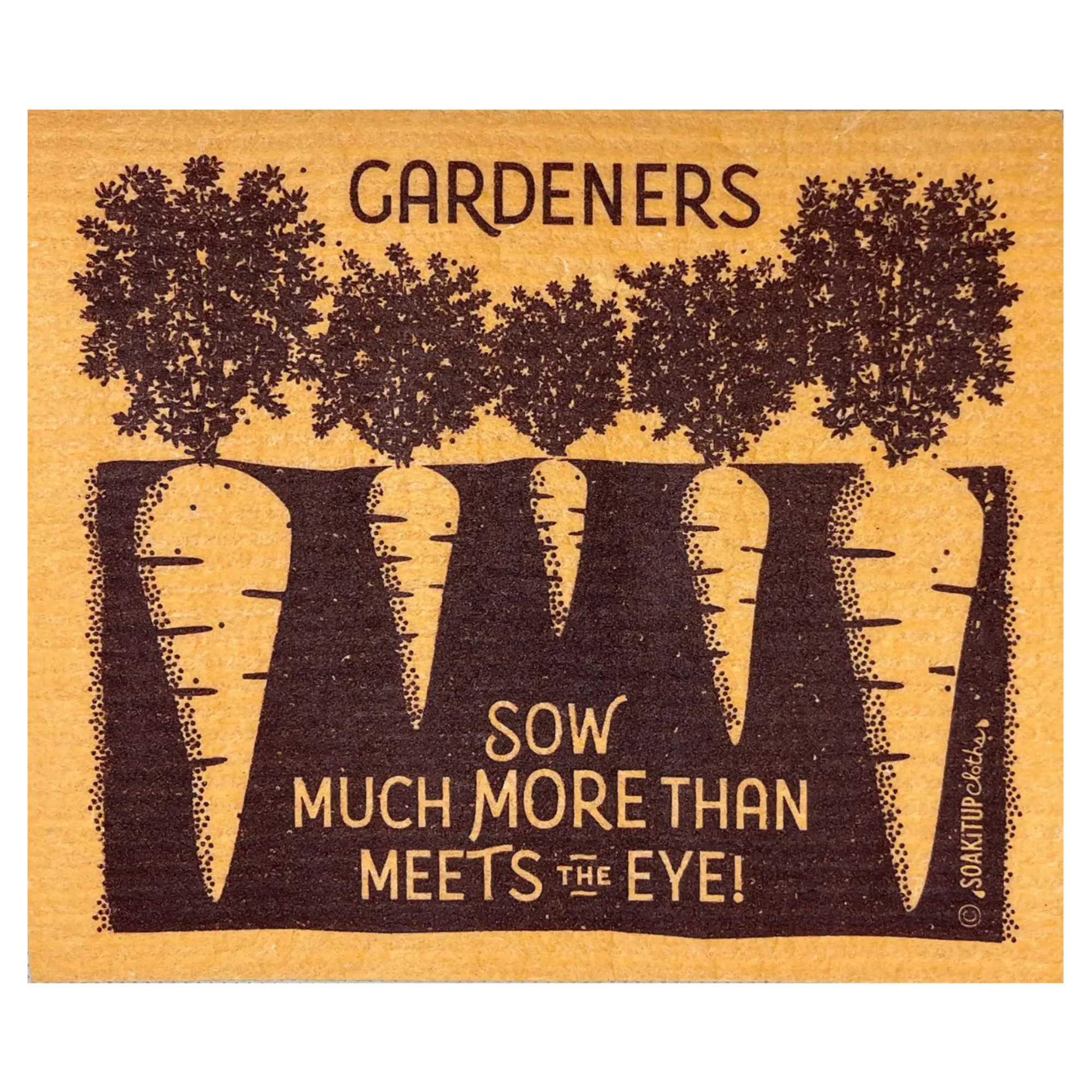 Bright orange gardeners Swedish dishcloth by Soak iT Up — eco-friendly, reusable, and compostable cleaning cloth