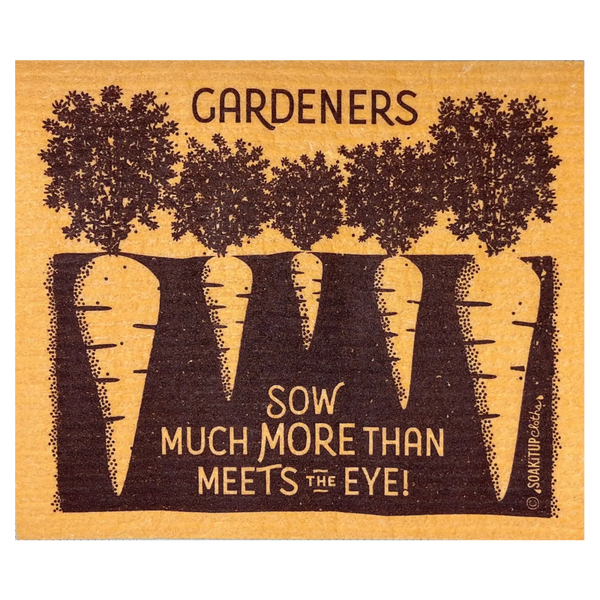 Bright orange gardeners Swedish dishcloth by Soak iT Up — eco-friendly, reusable, and compostable cleaning cloth