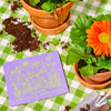 Soak iT Up gardening-themed Swedish dishcloth unfolded as reusable paper towel alternative
