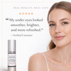 Customer testimonial for Glimmer Goddess Organic Age Reversing Eye Serum