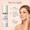 How to apply Glimmer Goddess Ageless Radiance brightening serum to face and neck