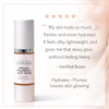 Customer testimonial for Glimmer Goddess Organic Hyaluronic Acid Serum – 4.9 star hydrating serum reviews
