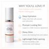 Key skin benefits of Glimmer Goddess Organic Hyaluronic Acid Serum – 24-hour hydration, fine line plumping, and dewy finish
