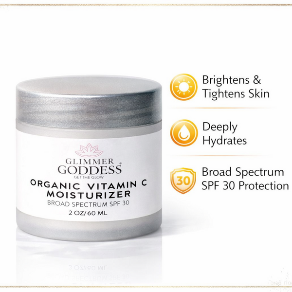 Glimmer Goddess Organic Vitamin C Daily Moisturizer SPF 30 hero product shot