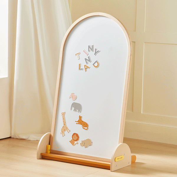 Tiny Land Double-Sided Magnetic Chalkboard Easel for Kids