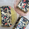 Gooseberry cocktail cloth napkins set of 4 in navy blue with pink and honey print by Dot and Army