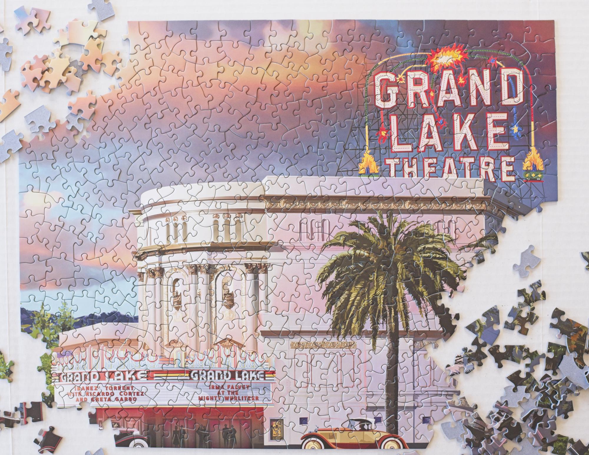 Detail of the Grand Lake Theatre puzzle artwork
