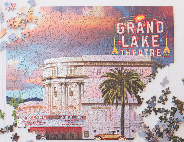 Detail of the Grand Lake Theatre puzzle artwork