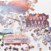 Grand Lake Theatre jigsaw puzzle partially assembled