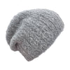 Gray knit beanie on a white background