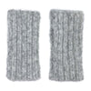 Pair of gray knitted arm warmers on a white background