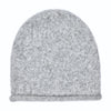 Gray knit beanie on a white background