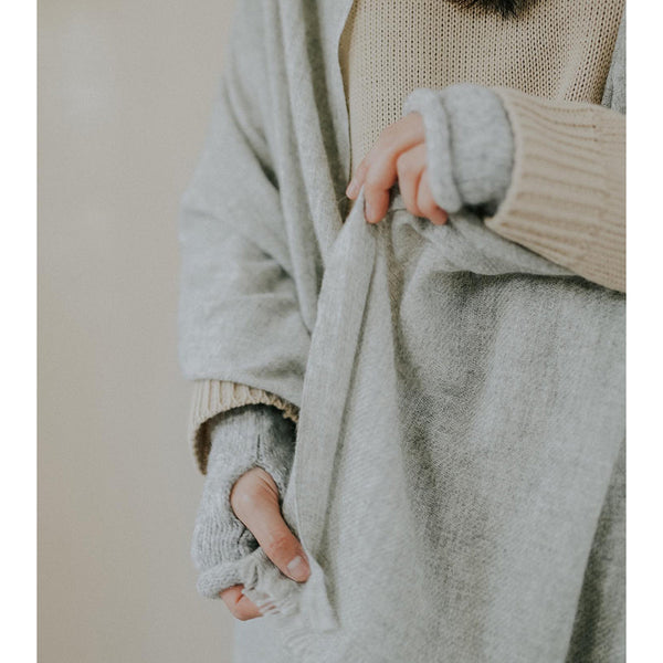Heathered Gray Handloom Cashmere Scarf