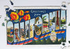 Greetings from California puzzle partially assembled on a table