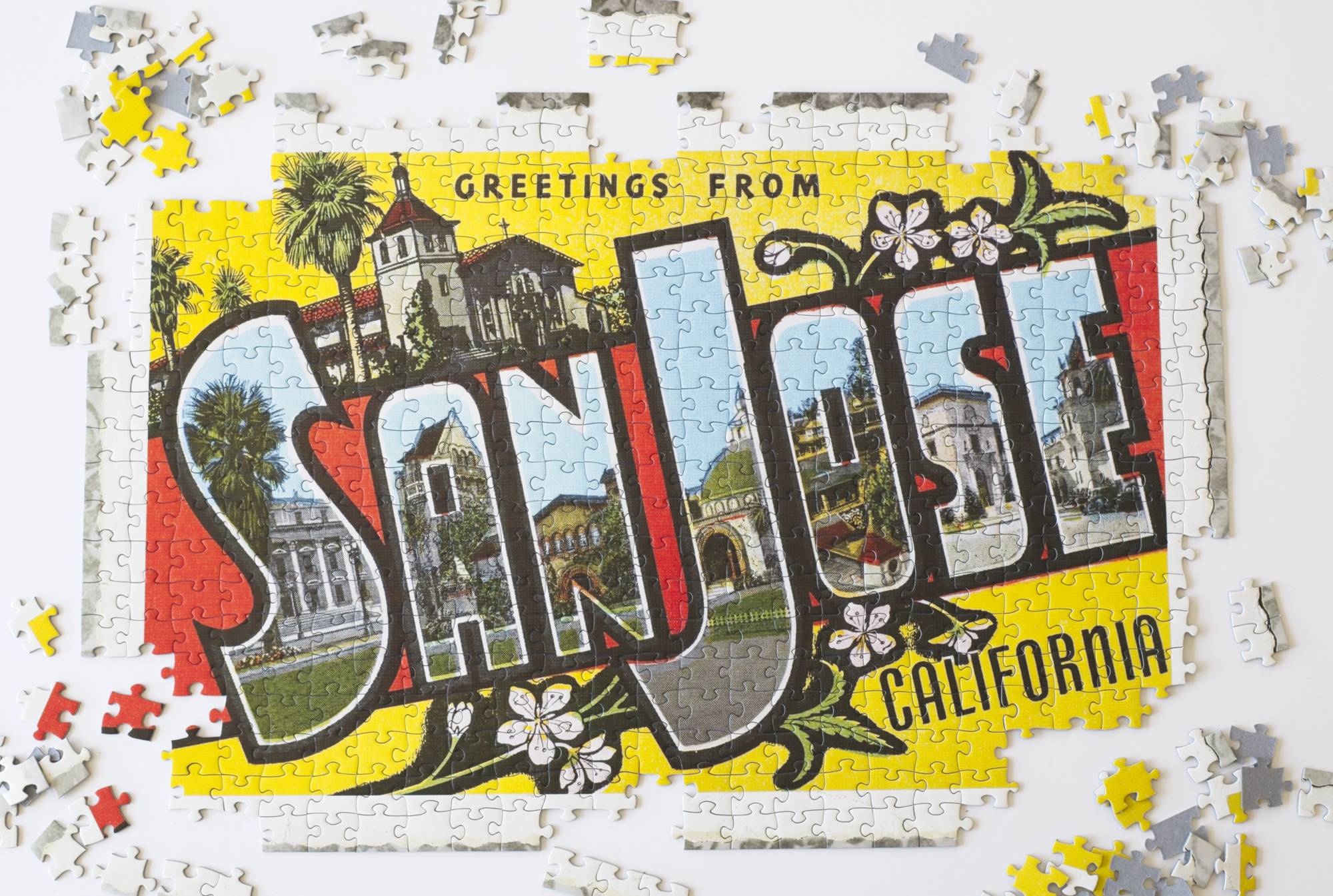 Greetings from San Jose Jigsaw Puzzle, 500 Pieces, Vintage Postcard Art