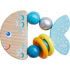 HABA Rattlefish Wooden Baby Rattle made from PEFC-certified beech wood with BPA-free plastic rings