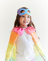 Transform your child into a fearless superhero with our Rainbow Superhero Cape and Mask Set. This vibrant costume set is perfect for dress-up adventures, Halloween, and everyday fun.