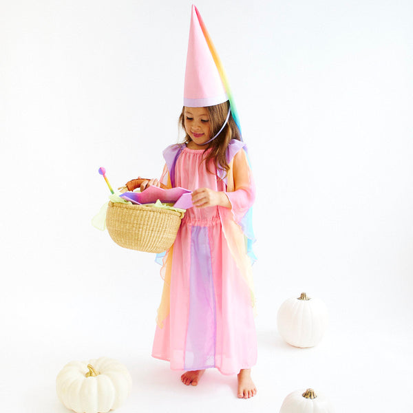 Unleash your child's inner princess with our enchanting Pink Princess Costume. Crafted from pure silk, this versatile set is perfect for dress-up, Halloween, and creating magical memories.