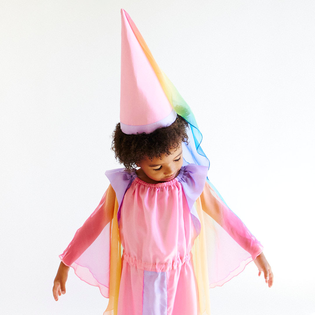 Unleash your child's inner princess with our enchanting Pink Princess Costume. Crafted from pure silk, this versatile set is perfect for dress-up, Halloween, and creating magical memories.