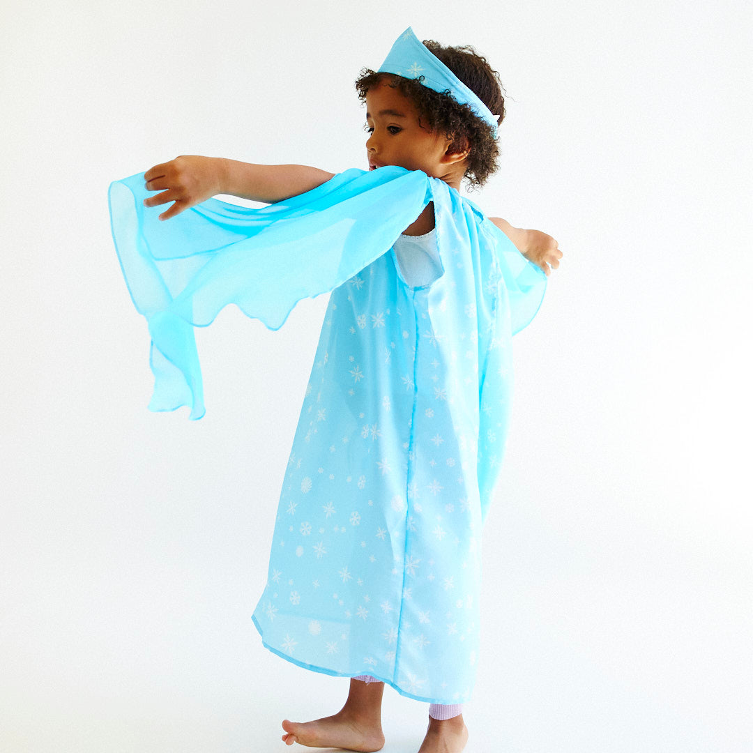 Transform your child into a mesmerizing Snow Queen with our enchanting costume set. Perfect for dress-up, Halloween, and imaginative play, this costume is crafted with high-quality materials for comfort and durability.