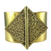 Hammered recycled brass bombshell cuff bracelet handmade in Cambodia by Slate and Salt