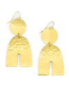 Fair Anita hammered statement arch earrings, lightweight nickel-free earrings made from recycled brass