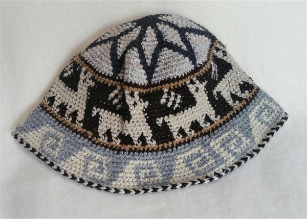 Hand Crochet Roll Up Rustic Alpaca Hat