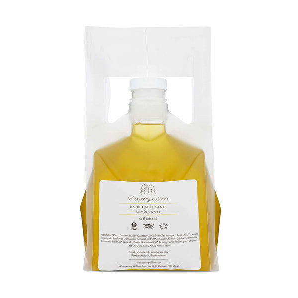 Breathe Deep, Clean Deep! Whispering Willow's Aromatherapy Lemongrass Hand & Body Wash Refill (64oz)