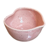 Handcrafted heart-shaped matcha bowl showing the wide, curved shape