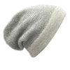 Gray knit beanie on a white background