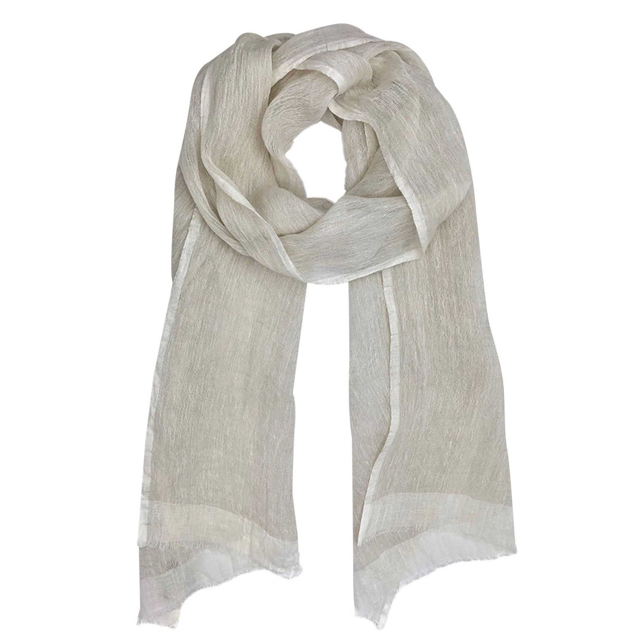 Light beige scarf on a white background