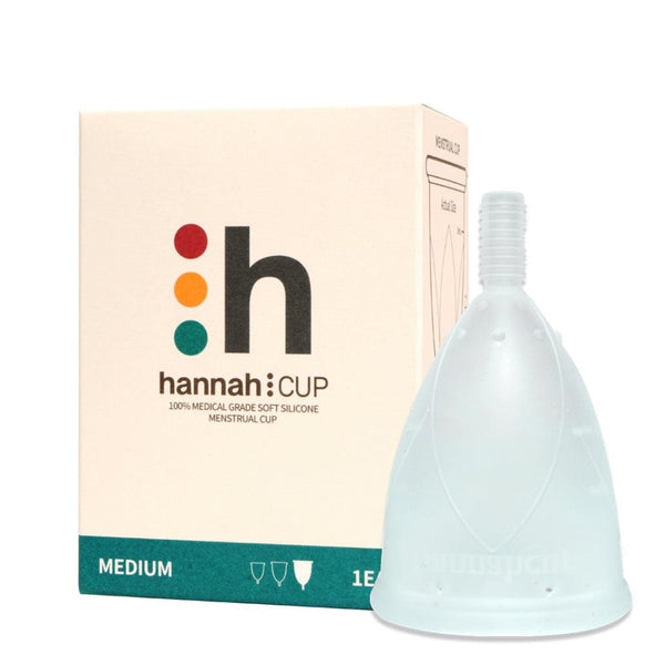 hannahCUP Medium reusable menstrual cup in medical-grade soft silicone by The Brand hannah