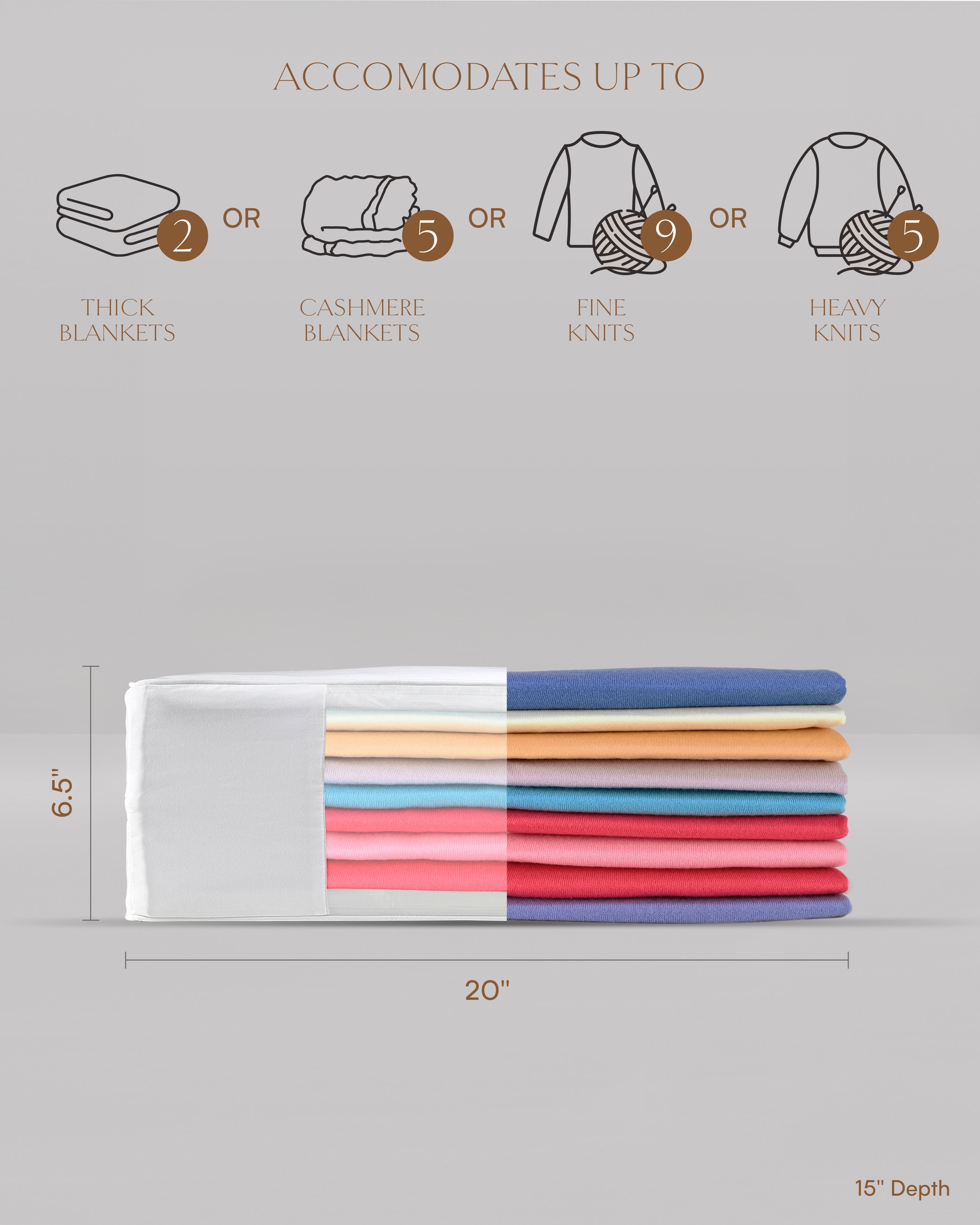 Hayden Hill double extra large organic cotton storage bag with dimensions shown in inches