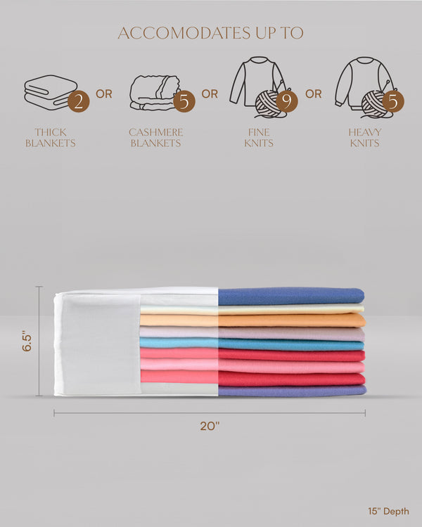 Hayden Hill double extra large organic cotton storage bag with dimensions shown in inches