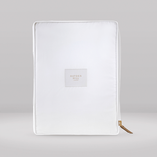 White notebook with 'Hayden Hill' branding on a gray background