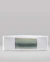 Side profile view of Hayden Hill double extra large organic cotton storage bag filled with clothes