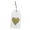 EverWrap wooden gift tag with gold heart charm for reusable gift wrapping