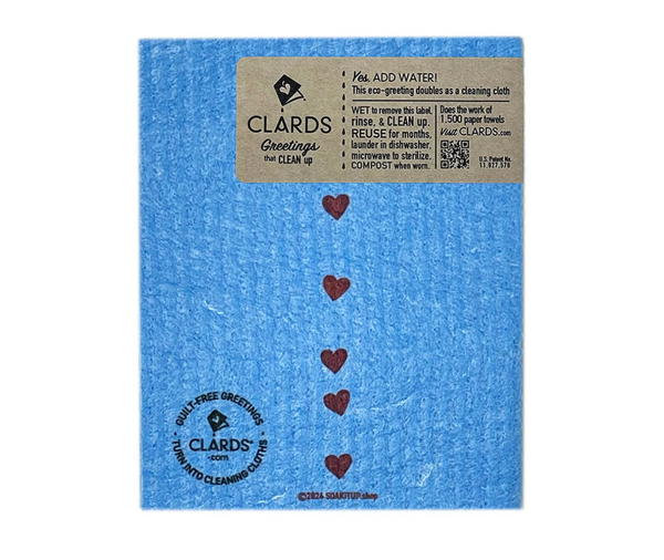 You Are Here Heart—Soak iT Up Clards—Greetings that Clean Up