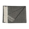 Purely Alpaca herringbone throw blanket laid flat to show full size — 71 x 51 inches, lightweight and warm