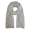 Gray herringbone patterned scarf on a white background