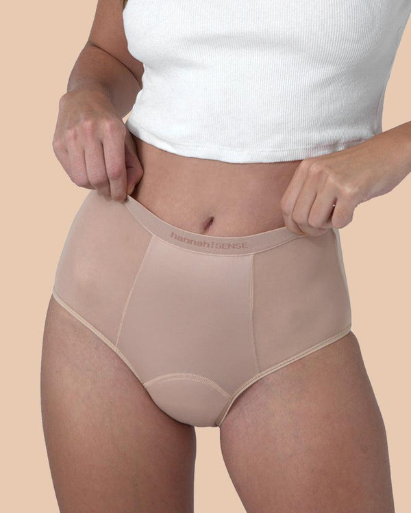 hannahSENSE High Waist period underwear showing full front coverage design