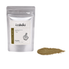Hojicha Roasted Green Tea Powder pack from Isshiki Matcha with a smear of powder