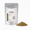 Hojicha Roasted Green Tea Powder pack from Isshiki Matcha beside loose tea powder