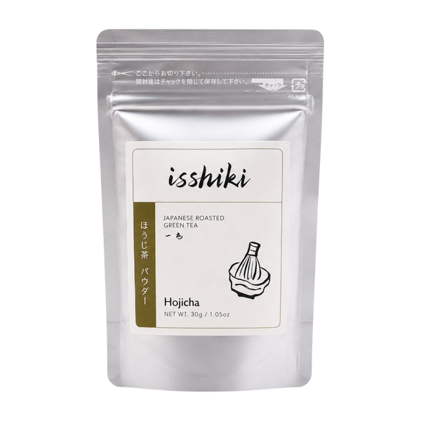 Isshiki Matcha Hojicha roasted green tea powder product shot
