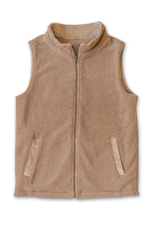 ADULT SHERPA/CORDUROY REVERSIBLE VEST | CHAMPIGNON